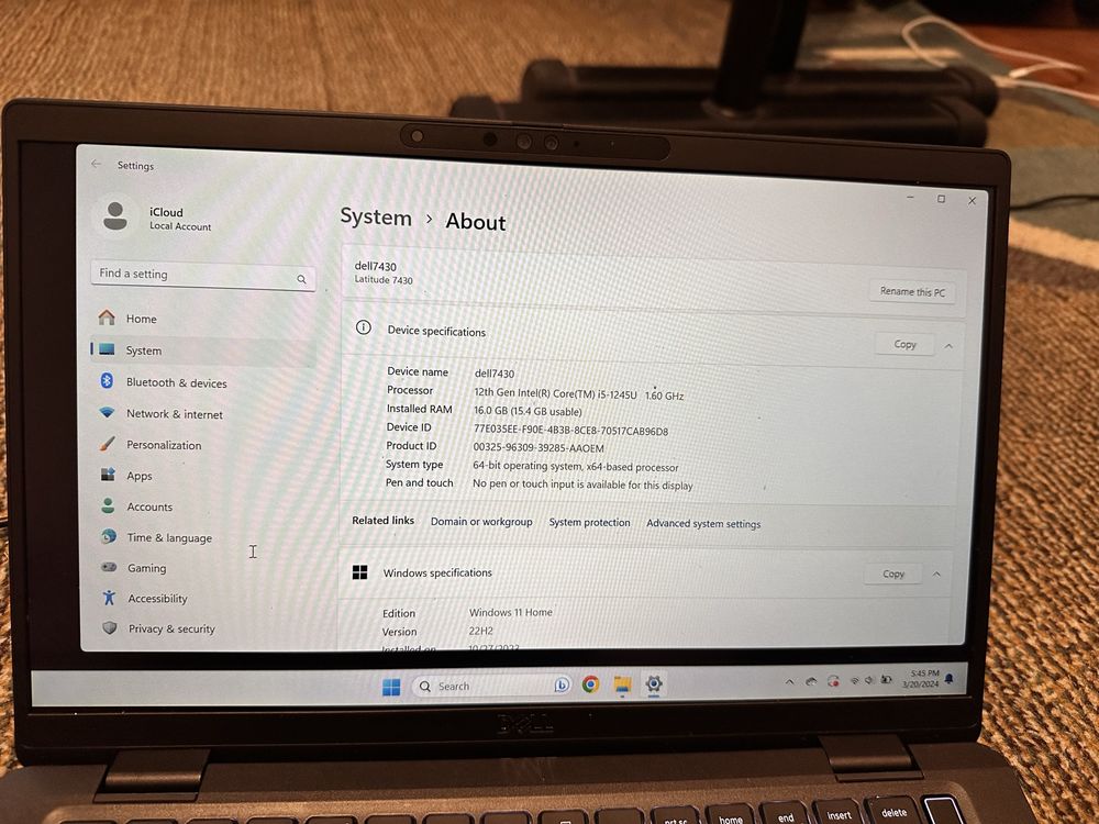 Laptop dell latitude 7430 condiție ok i5 12 gen 1245u ssd 256 hp acer