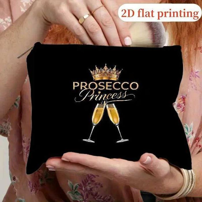 Geanta cosmetica mica cu imprimeu Prosecco