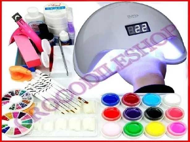 Kit Manichiura SETUnghii False 12 Gel color Lampa LED