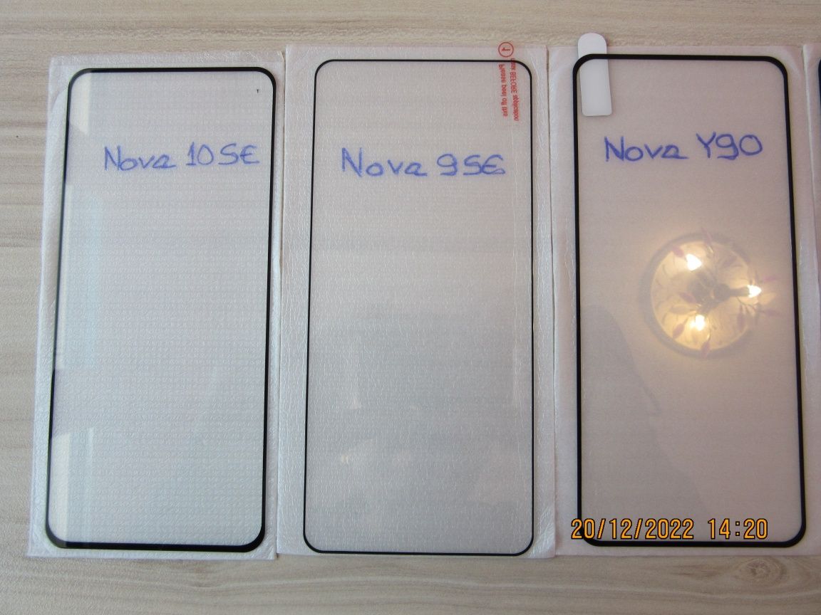 Huawei Nova 9 10 SE Y61 Y70 Y90 8i 5D ЦЯЛО ЛЕПИЛО Стъклен протектор