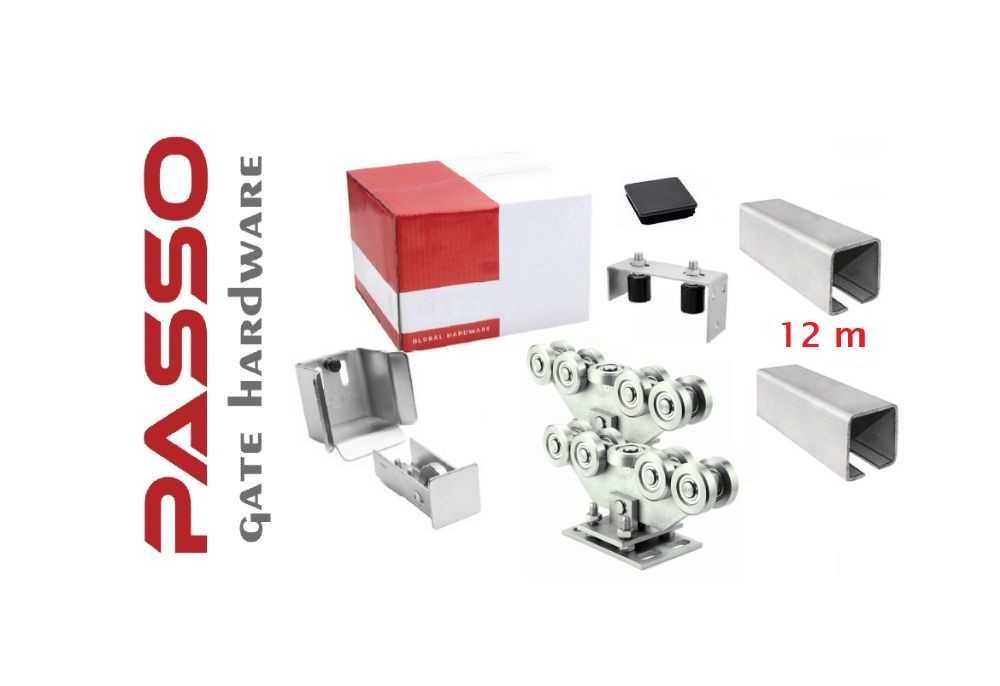 Kit industrial cu 12m sina NEAGRA 80x80+automatizare TAU800KG cu TVA