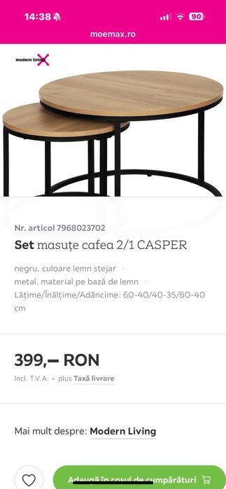 Set masuțe cafea 2/1