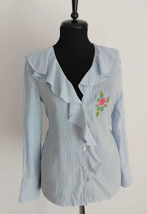 Риза с бродерия роза, винтидж стил, ръчна изработка