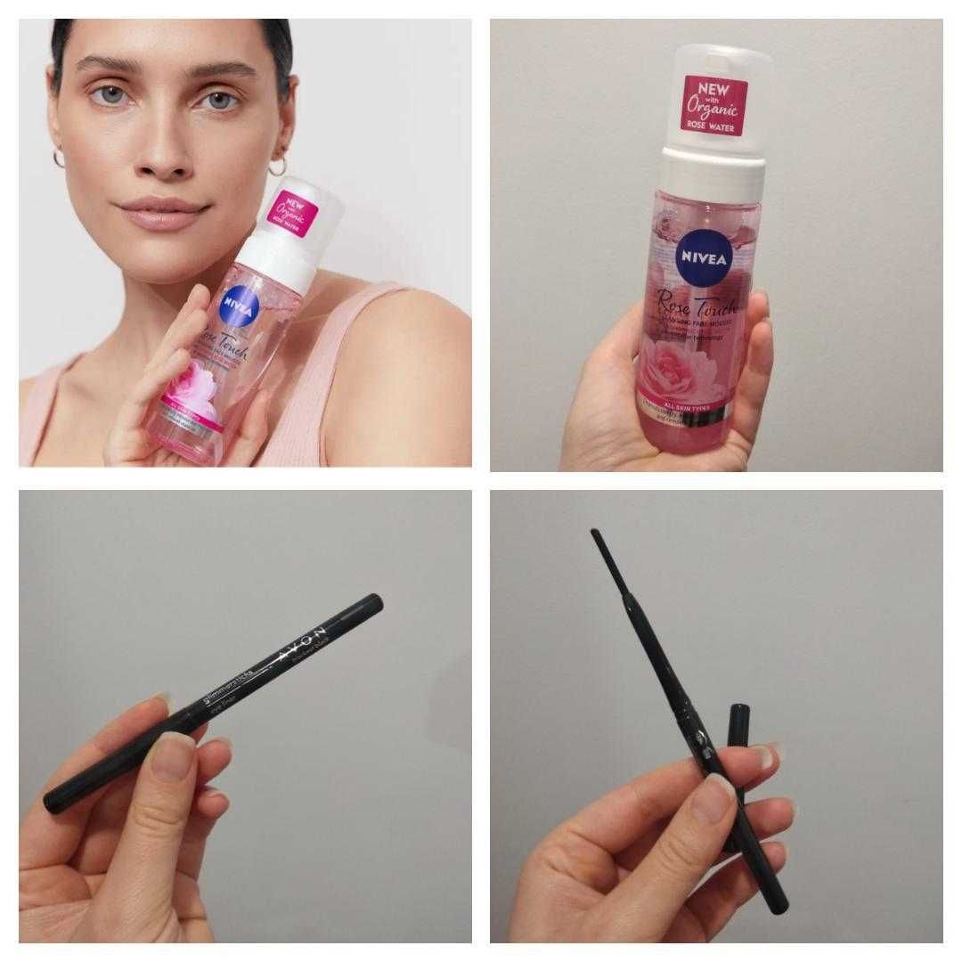 Сет козметика молив за очи, NIVEA® ROSE TOUCH измиваща пяна за лице