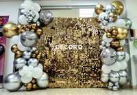 Panou cu paiete si baloane - decor Shimmer Sequin wall si baloane