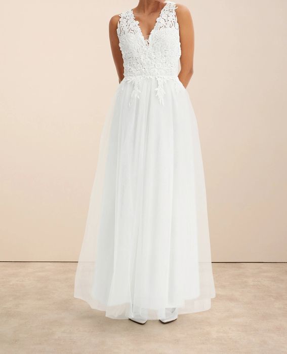 Rochie de mireasa tull si dantela masura 44