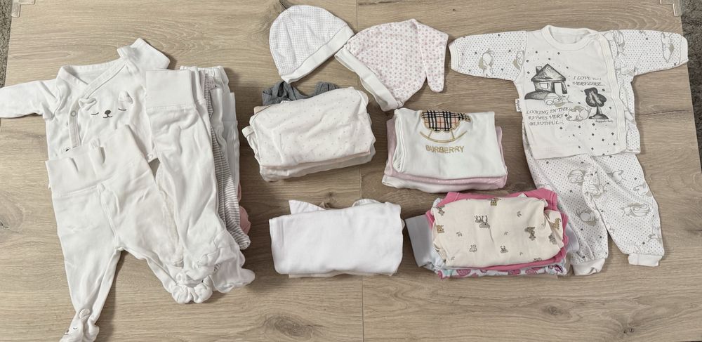 Голям лот от бебешки дрешки + 2 спални чувалчета - подарък, 0-3 месеца