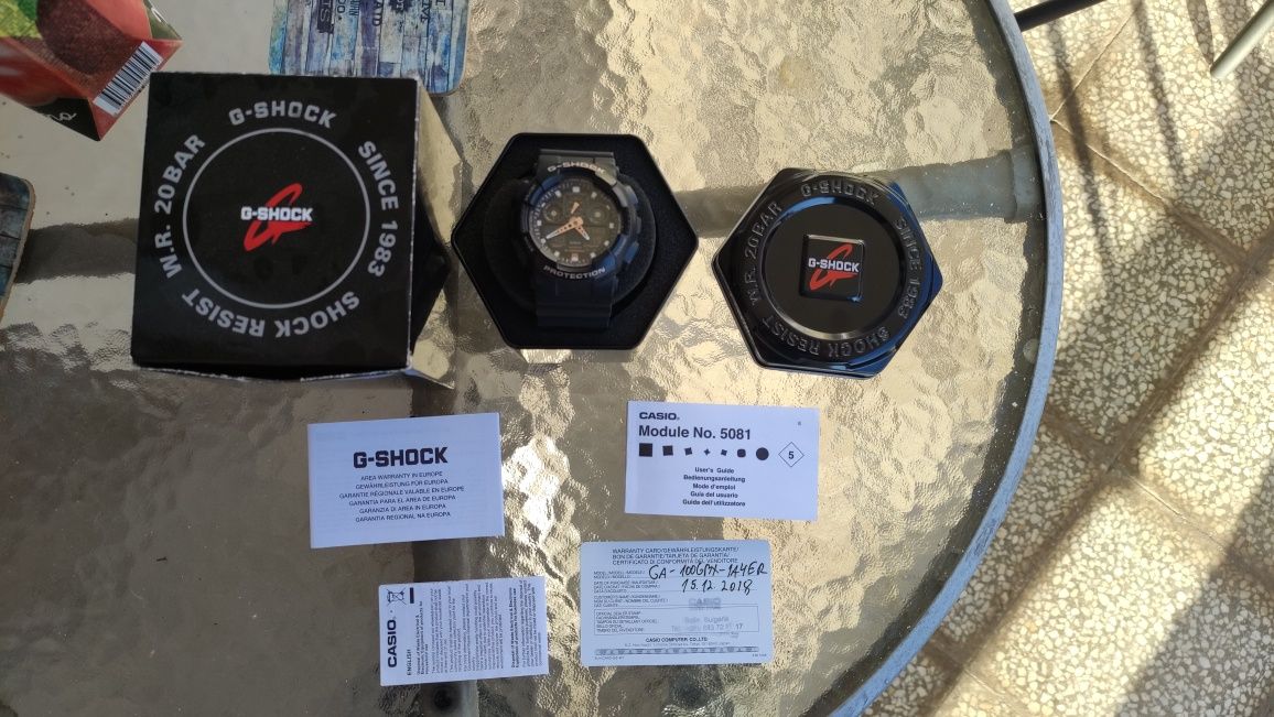 Оригинален Casio G-Shock GA-100GBX-1A4 мъжки часовник с кутия подарък