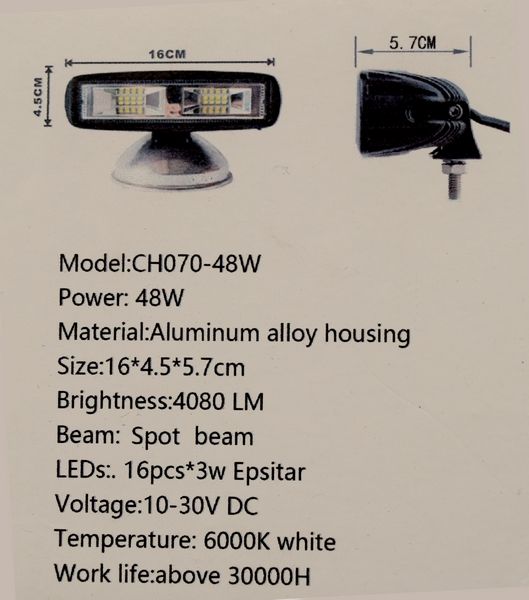 Proiector LED 36W 2880LM 12/24V SPOT BEAM AL-020718-4