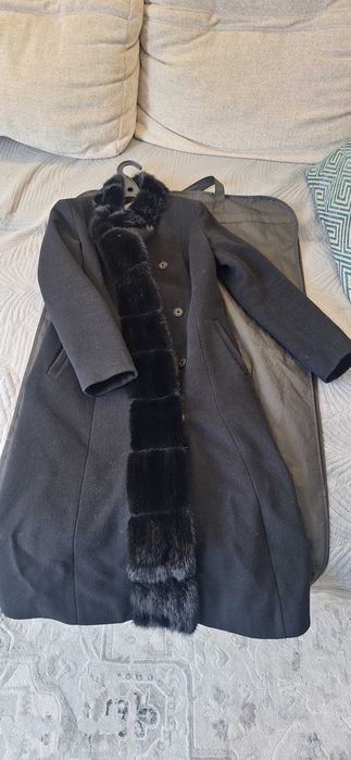 Пальто зимнее с норкой