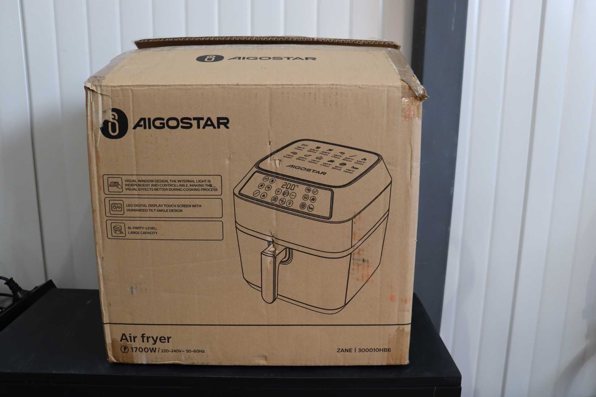 Air Fryer Aigostar с рецепти, 8L, 1700W, 12 Програми, книжка с рецепти
