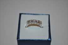 INEL AUR alb 14K + 5 Diamante x 0.15ct. = 0.75ct. - Vintage - Deosebit