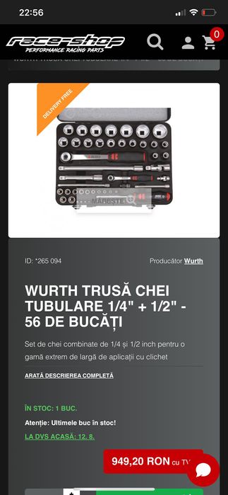 Trusa scule tubulare Würth