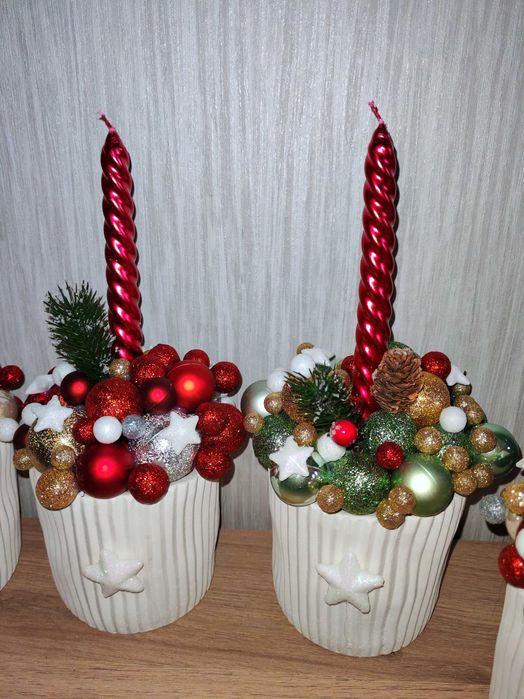 Коледни свещници ръчна изработка