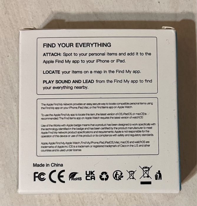 Smart tag проследяващо устройство тракер работи с IOS APPLE FIND MY