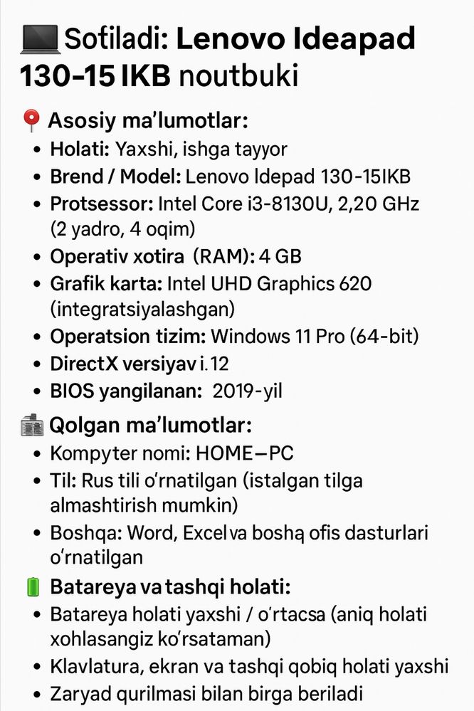 Lenova ideapad 3