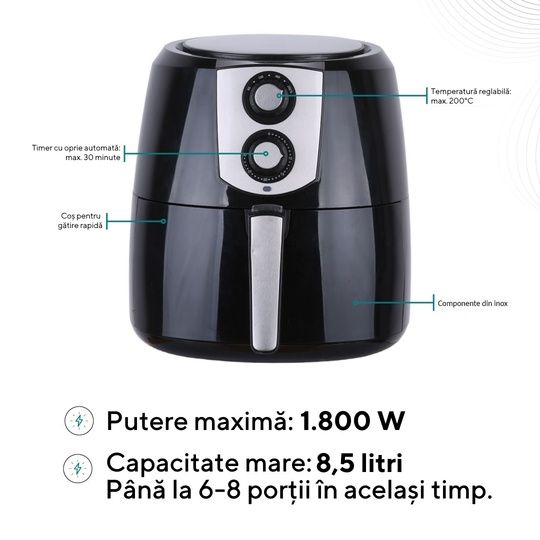 Friteuza cu aer cald Kumtel Fast Fryer, pentru gatit fara ulei!