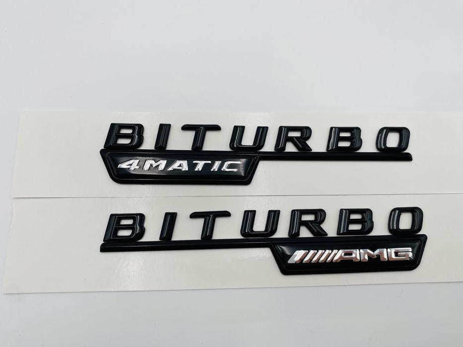 Set Embleme Mercedes Biturbo 4matic aripa negru