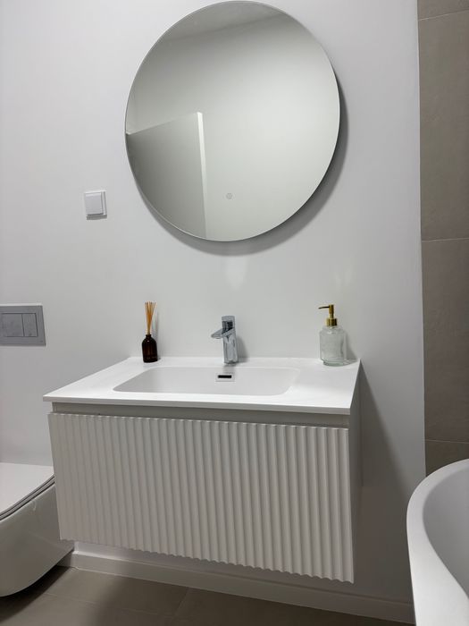 Set mască lavoar, lavoar, baterie și oglindă LED