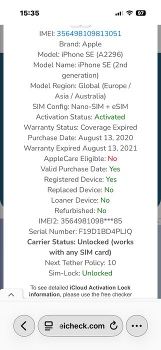 Iphone SE 2020 64gb
