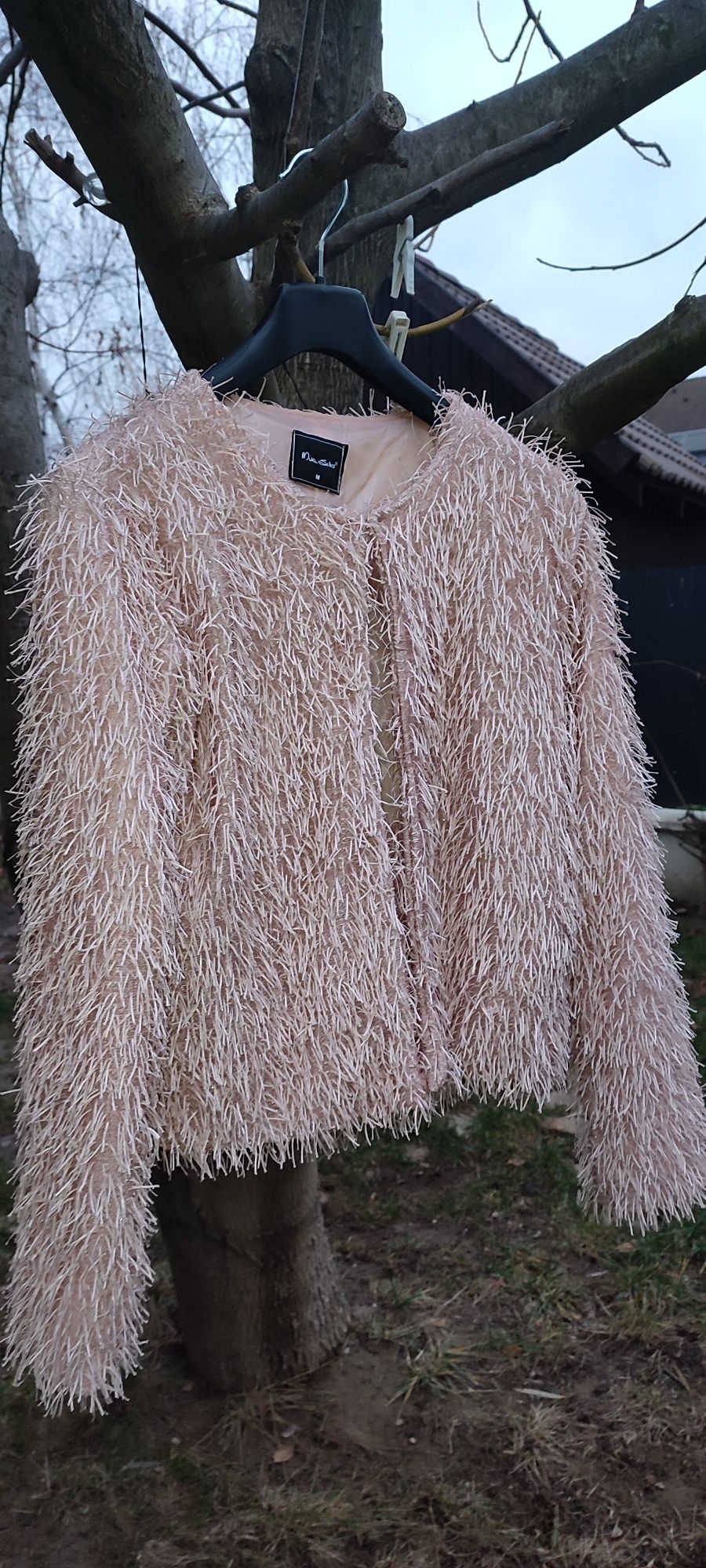 Jacheta/ cardigan Miss Selens roz pudrat sidefat