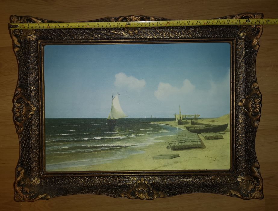 Tablou - Pe valul marii, Tablou pe pânză, Tablou vechi 1984