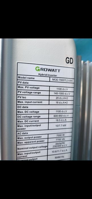 Invertor trifazic hibrid 7kw + smart meter nou