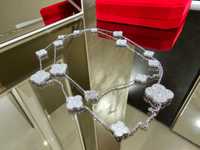 Van Cleef & Arpels VCA Silver 16 Motifs Diamond Alhambra Дамско Колие