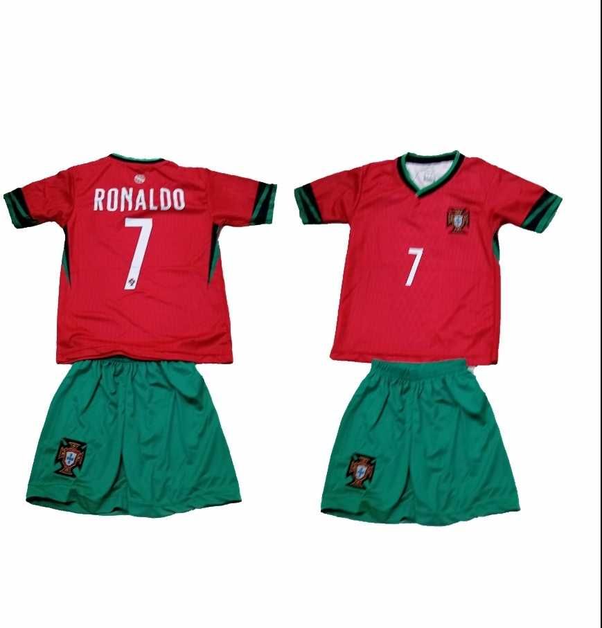 Детски екип Роналдо Португалия Ново 2024г Мъжка тениска от М до Хл