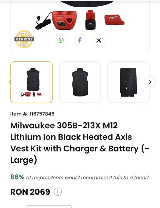 Vesta Milwaukee M12 ……