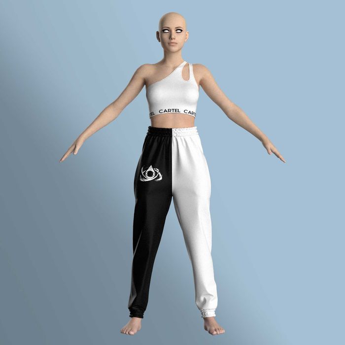 Bustieră sport + pantalon trening CARTEL - femei - 100% bumbac premium