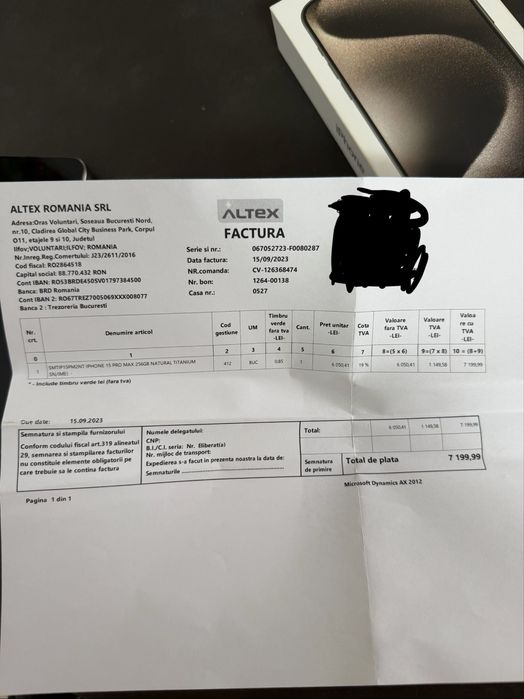 Vand Iphone 15 Pro Max