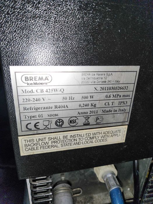 Masina cuburi gheata Brema CB 425W-Q racire pe apa