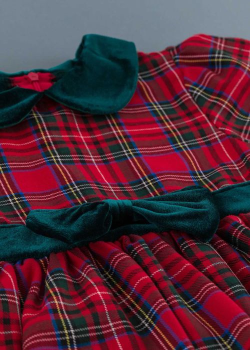 Детска карирана рокля, Червен Цвят