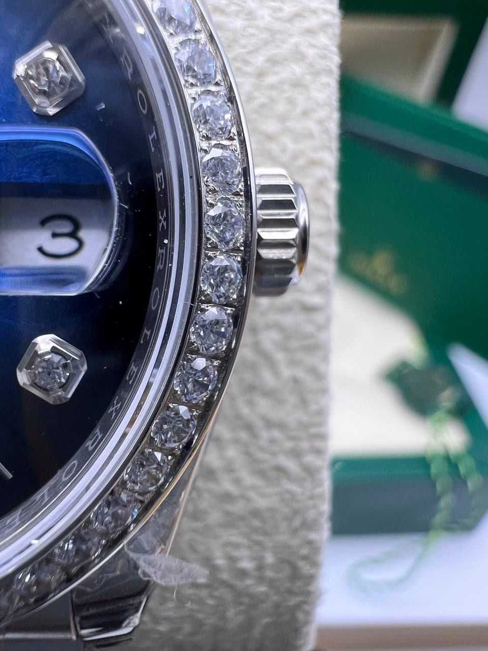 Rolex Day-Date 36mm Blue Dial Diamond Bezel and classic