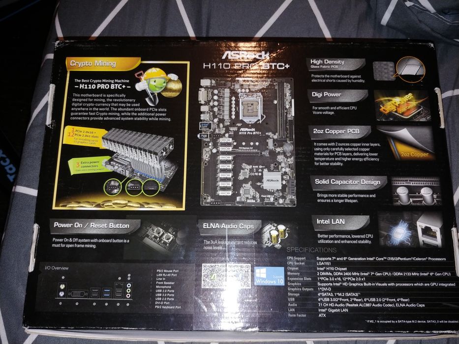 Placa de baza ASRock H110 Pro BTC+