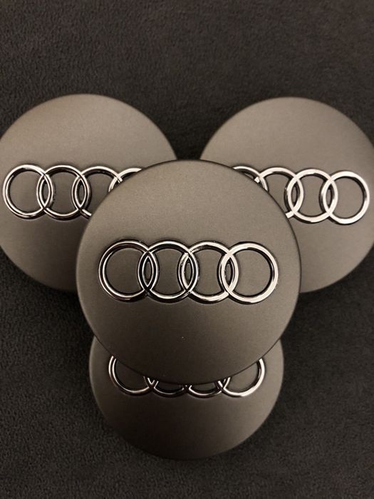 Set Capace roti jante negre aliaj AUDI 60mm A3 A4 B6 B7 A6 C6 C7 A8 TT