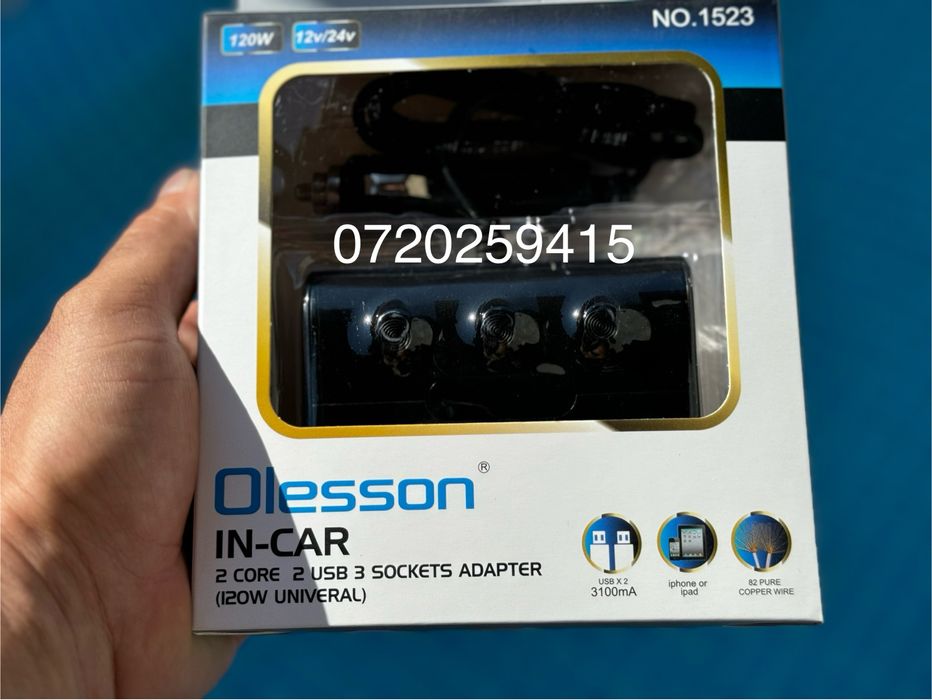 Priza bricheta 3 cai si 2 x USB euro camion 12 - 24V