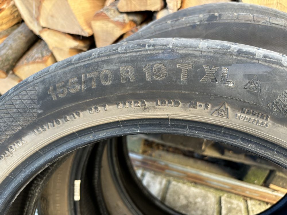 Продавам 4 броя зимни гуми WinterContact Continental 155/70/90 XL
