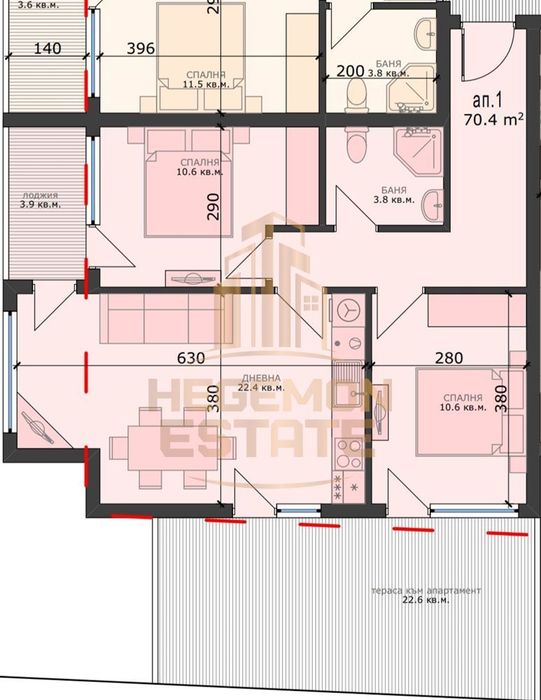 Продава се Тристаен апартамент в Варна, м-т Сотира - 84 кв.м за 1965 €/кв.м - Снимка #1