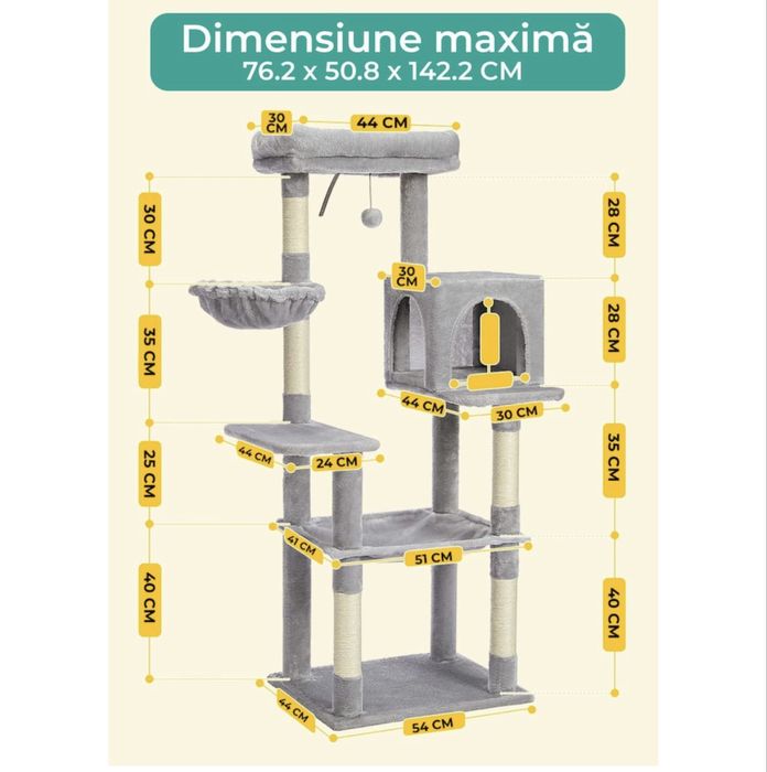 Ansamblu de joacă pentru pisici – stare excelentă, aproape nou