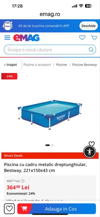 Piscina BESTWAY utilizara de 3 ori