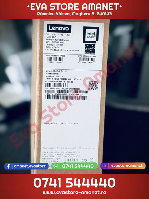 Laptop 15.6” LENOVO IdeaPad 1 Intel Celeron N4120 128GB 4GB RAM Win 11