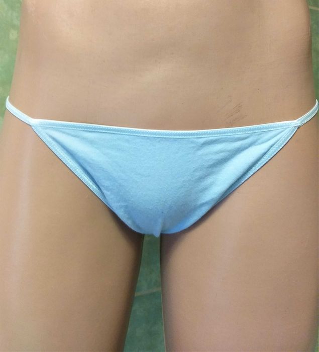 Chiloti tanga vis super mini snur incitanti fete/femei bleu pal S(noi)