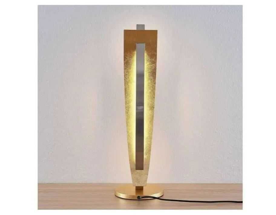 Lampa de masa LED Lucande Marija reglabila moderna in auriu din metal