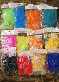Резиночки для плетения разных цветов набор 1000 шт., крючок, кр