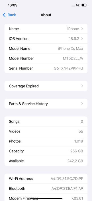 iPhone XS Max 256GB pentru piese