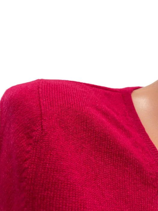 Дамски кашмирен пуловер размер S 100% КАШМИР цикламен