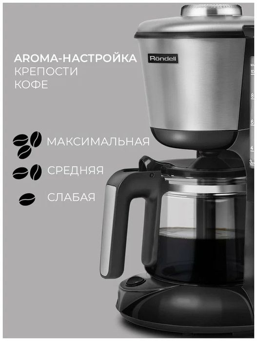 Кофеварка Rondell RDE-1100 RDE-1100, капельная, американо
