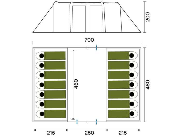 НОВА Палатка Skandika Montana 14 Sleeper Protect